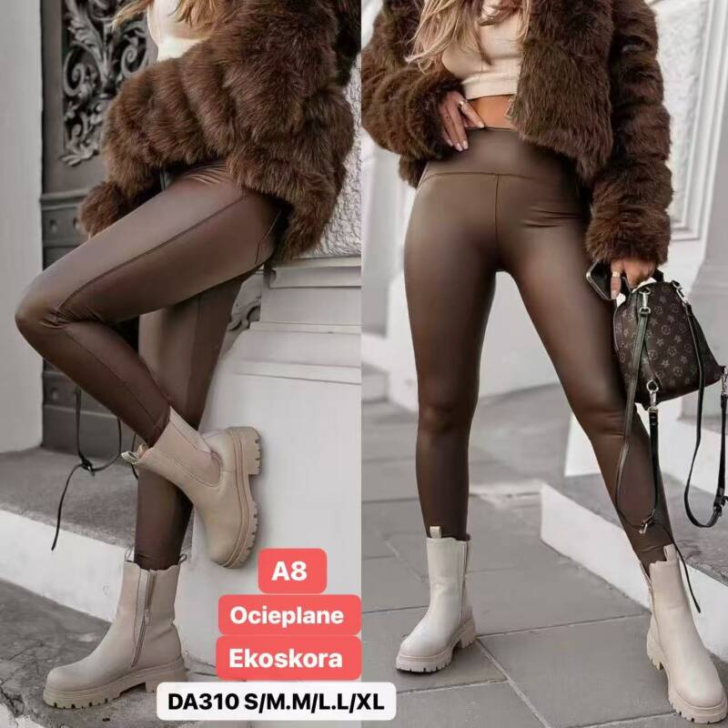 Leginsy skórzane damskie Roz S-XL, 1 Kolor .Paczka 12 szt